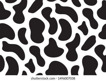 Abstract minimal cow skin seamless . Fashionable black and white vector illustration. 