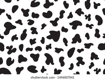 Abstract minimal cow skin seamless . Fashionable black and white vector illustration. 