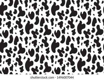 Abstract minimal cow skin seamless . Fashionable black and white vector illustration. 