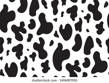 Abstract minimal cow skin seamless . Fashionable black and white vector illustration. 