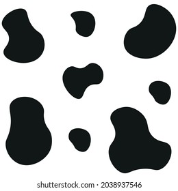 Abstract minimal cow skin seamless . Fashionable black and white vector illustration.	