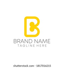 abstract minimal creative b letter logo design vector. b letter logo. iconic b.