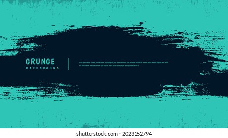 Abstract Minimal Dark Frame Grunge Template In Bright Cyan Background