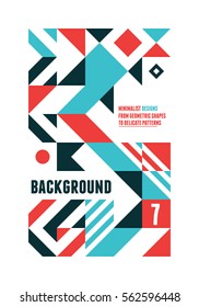 Abstract minimal Design background for Poster with geometric shapes in simple editable blocks