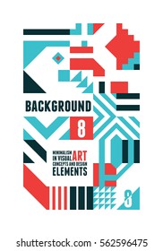 Abstract minimal Design background for Poster with geometric shapes in simple editable blocks