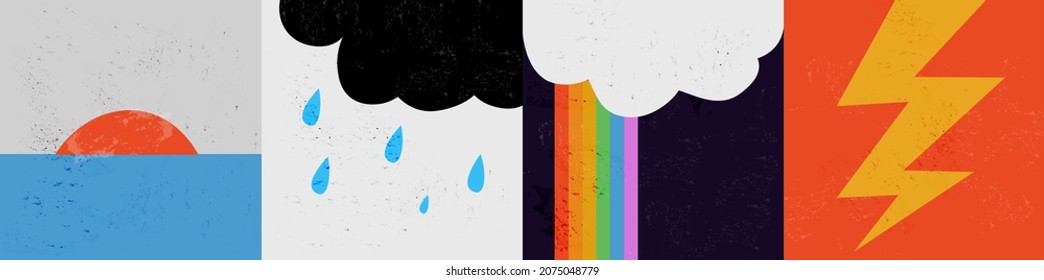 Abstract minimal design with different weather