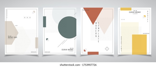 Abstract minimal design of geometry with halftone design brochure set. Decorate for poster, brochure, card, print, print. illustration vector eps10