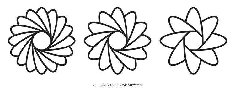 Abstract minimal designs isolated on  white background. Geometric logotype designs. Vector illustration.