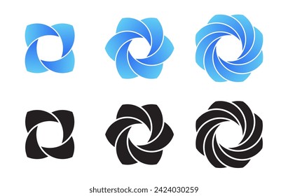 Resumen de diseños mínimos aislados en fondo blanco. Diseños de logotipo geométrico. Ilustración vectorial.