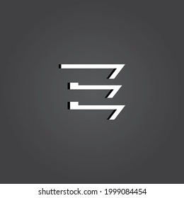 Abstract Minimal Digital Modern Missing 3D Alphabet E Letter Font Typography Creative Initial Vector Logo