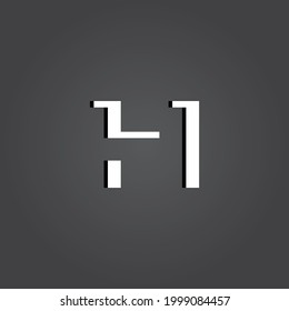 Resumen Mínimo Digital Moderno Falta Alfabeto 3D H Letra tipografía Tipo de letra Logotipo de vector inicial creativo