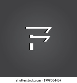 Abstrakter Minimal Digital Modern Missing 3D Alphabet F Letter Font Typografy Creative Initial Vector Logo