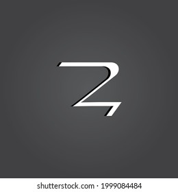Abstract Minimal Digital Modern Missing 3D Alphabet Z Letter Font Typography Creative Initial Vector Logo