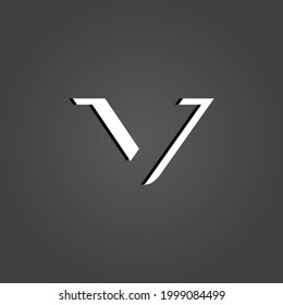 Resumen Mínimo Digital Moderno Falta Alfabeto 3D V Letra Tipografía Tipo de letra Logo Vector Inicial Creativo