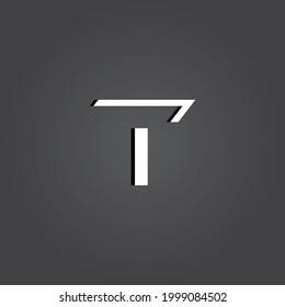 Resumen Mínimo Digital Moderno Falta Alfabeto 3D Letra T Tipo de letra Tipo de letra Creativo Logo Vector Inicial