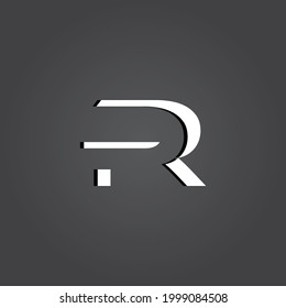 Resumen Mínimo Digital Moderno Falta Alfabeto 3D R Letra Tipografía Tipo de letra Creativo Logo Vector Inicial