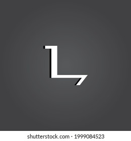 Abstract Minimal Digital Modern Missing 3D Alphabet L Letter Font Typography Creative Initial Vector Logo