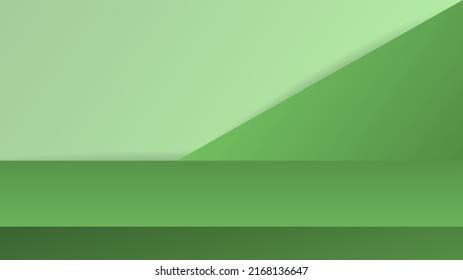 Abstrakte minimale Darstellung auf grünem Hintergrund, Abbildung 3d Vektor EPS10