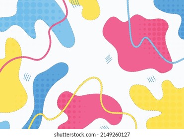 Abstract minimal doodle colorful style of shapes design template. Cover style of artwork background. Illustration vector