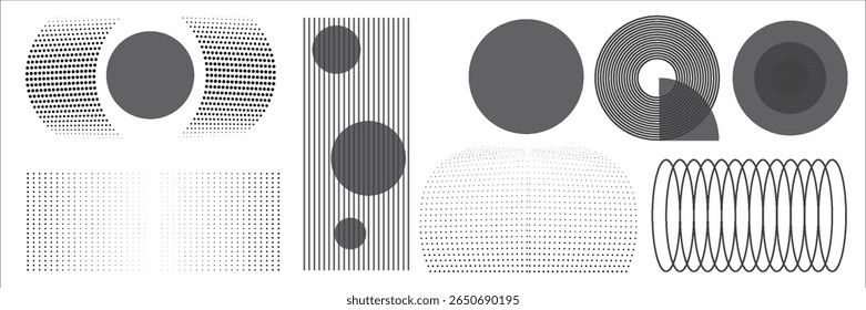 Abstract minimal element mid century vector set.