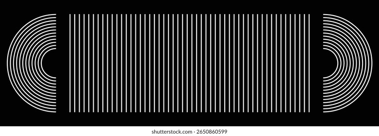 Abstract minimal element mid century vector