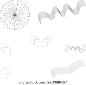 Abstract minimal element vector set line art, geometric shape Art form design for wall art, decoration, wallpaper. See Less