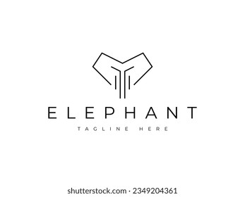 abstract minimal elephant logo design