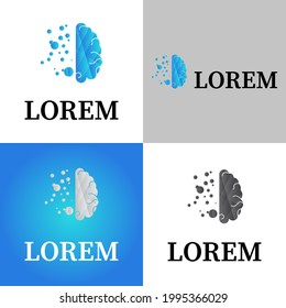 Abstract, minimal and eye-catchy brain logo design with geometric concept