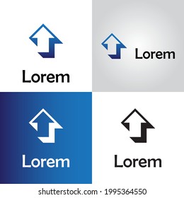 Resumen, diseño de logotipo mínimo y llamativo de flecha hacia arriba