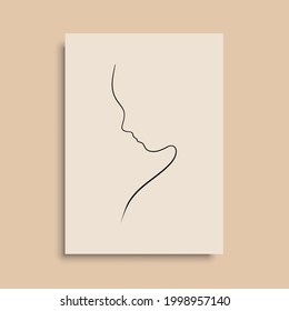 Abstrakte minimale Darstellung der Gesichtlinie. Minimalistische Vektorgrafik. Vektor EPS10.