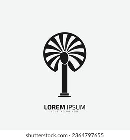 abstract and minimal Fan vector logo Illustration of a pink electric fan icon silhouette fan icon