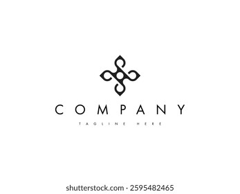 abstract minimal flower line logo design