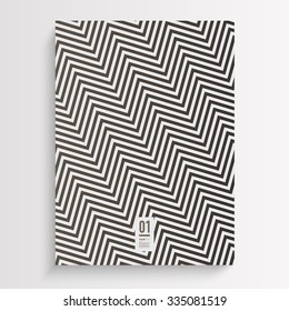 Abstract minimal flyer or book cover design with zig-zag pattern background and your text 
Eps 10 vector illustration 