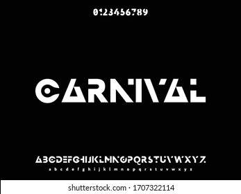 Abstract Minimal Font, Classic Lettering, Black Background Name Carnival
