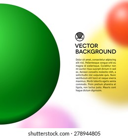 Abstract minimal frame with blurred balls and copy space