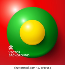 Abstract minimal frame with colorful balls and copy space