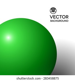Abstract minimal frame with green ball and copy space