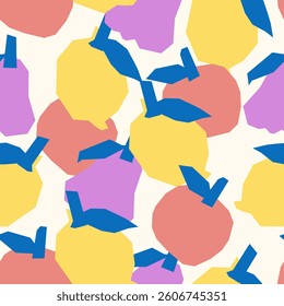 Abstract Minimal Fruit Pattern Design, Cute fruit background, wallpaper with hand drawn for banners, cards, flyers, social media wallpapers, etc. vector illustration
