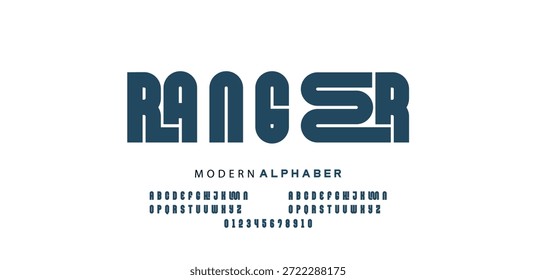 Abstrakte minimale Schriften für zukünftige Alphabete. einfache Typografie Sport Zukunft kreative Schriftart. Vektorgrafik
