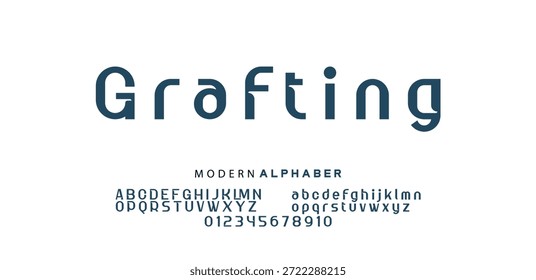 Abstrato mínimo futuro alfabeto fontes. tipografia simples esporte futuro criativo fonte. ilustrador vetor