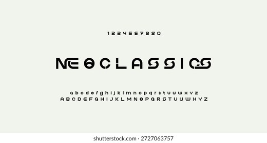 Abstrakte minimale Schriften für zukünftige Alphabete. einfache Typografie Sport Zukunft kreative Schriftart. Vektorgrafik