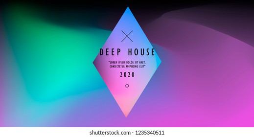 Abstract Minimal Futuristic Vector Illustration. Rhombus on Colorful Fluid Blurry Gradient Pink Background. 