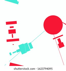Abstract minimal geometric backdrop. Retro composition in a style of supermatism. Dynamic background with colorful geometrical shapes.