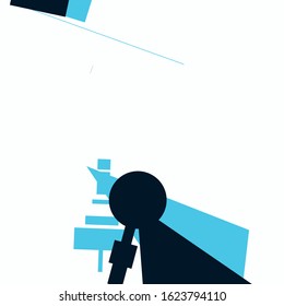 Abstract minimal geometric backdrop. Retro composition in a style of supermatism. Dynamic background with colorful geometrical shapes.