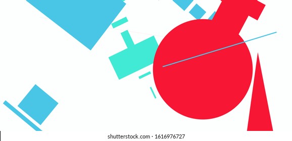 Abstract minimal geometric backdrop in a style of supermatism. Dynamic background with geometrical shapes. Creative graphic design for poster,brochure,flyer and card.