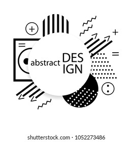 Abstract minimal geometric background. Black and white geometric pattern. For printing covers, banners, sales, flyers. Modern design.