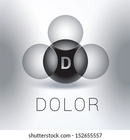 Abstract minimal geometric background with a composition of four circles