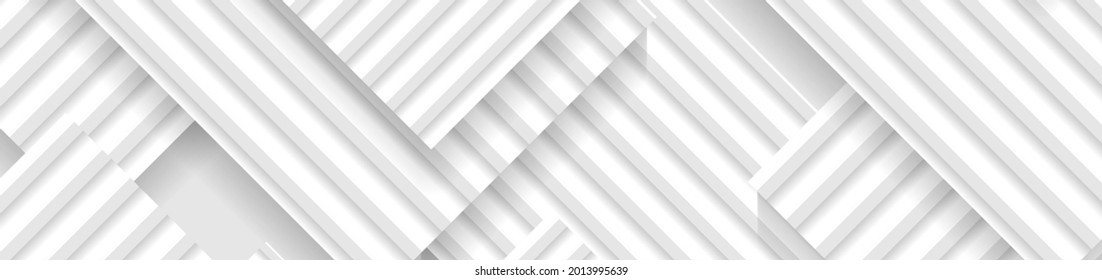 Abstract minimal geometric background with grey and white stripes. Vector technology banner design