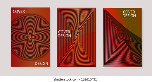 Abstract minimal geometric backgrounds set. Geometric pattern with visual distortion elements. For printing on covers, banners, sales, flyers. Modern design. Vector. EPS10