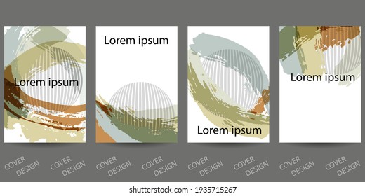 Resumen conjunto de fondo geométrico mínimo. Patrón geométrico dibujado a mano con textura de arte con pinceladas en tonos naturales. Para imprimir en portadas, banners, ventas, volantes. Diseño moderno. Vector. 